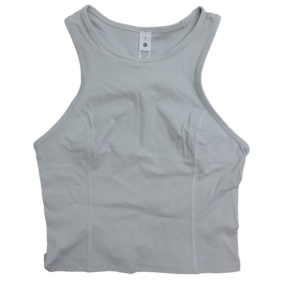 New Lululemon Size 8 Nulux Racerback Cropped Run Tank Waist Length VPOR Vapor